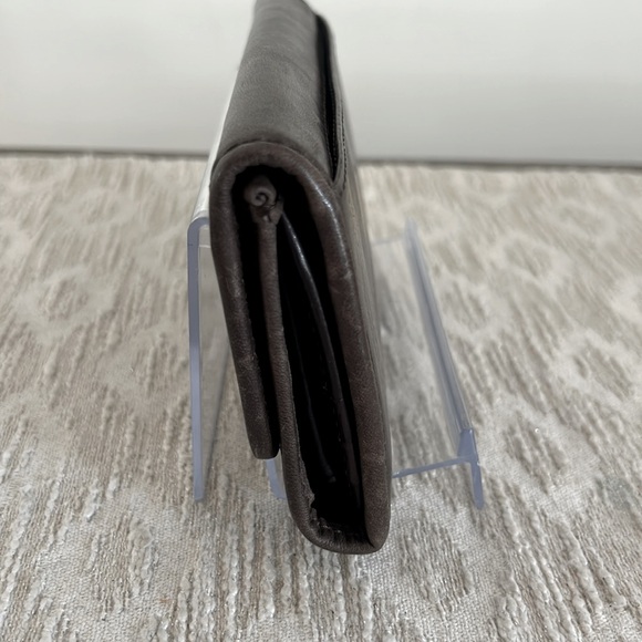 Frye Melissa Brown Distressed Trifold Leather Wallet - Picture 6 of 15